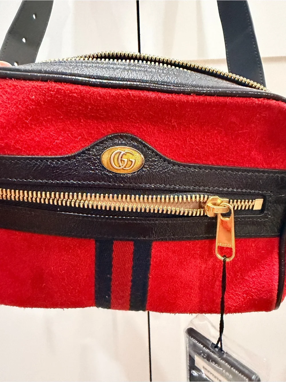 Gucci Ophidia Red Suede Small Belt Bag 85/34 + Gucci Dust Bag